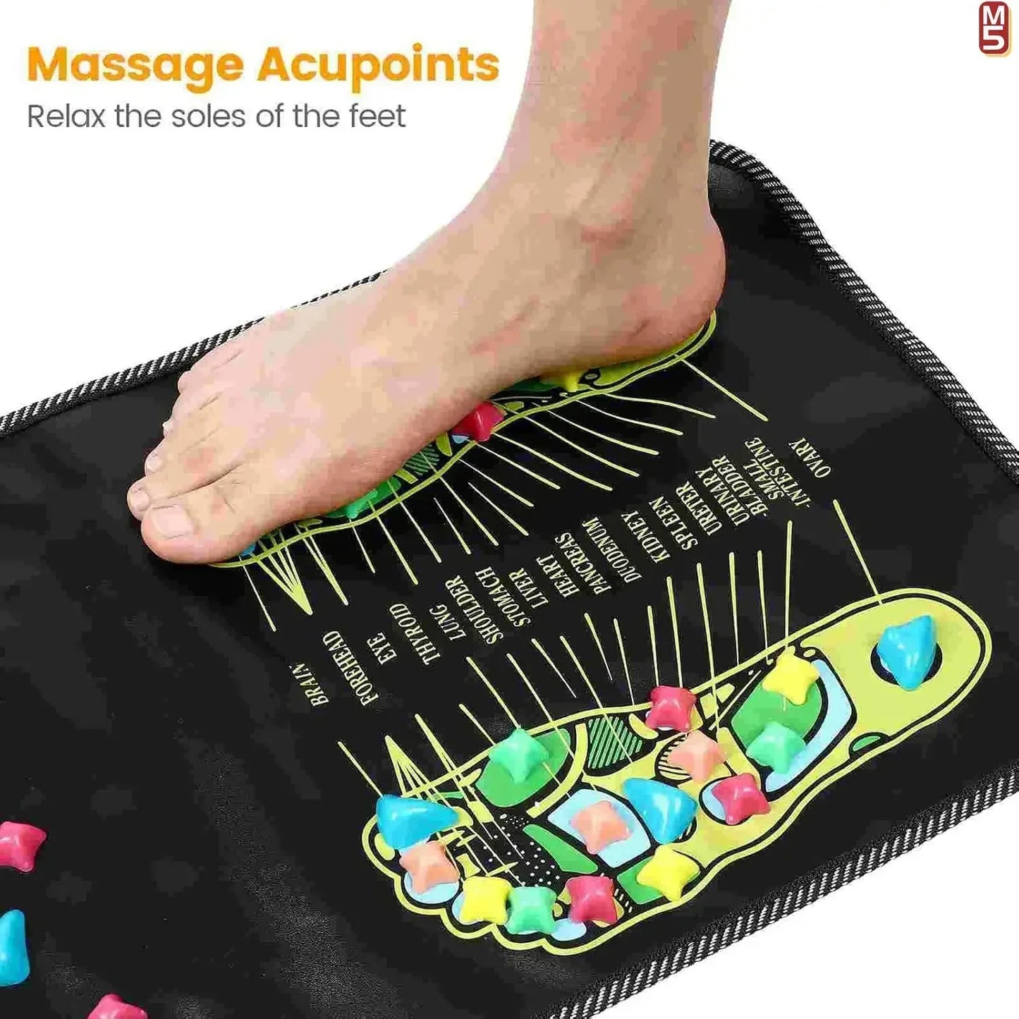 Premium Foot Massage Mat with Finger Pressure Plate and Simulated Cobblestone Path To Soothe Tired Feet and Relieve Pain