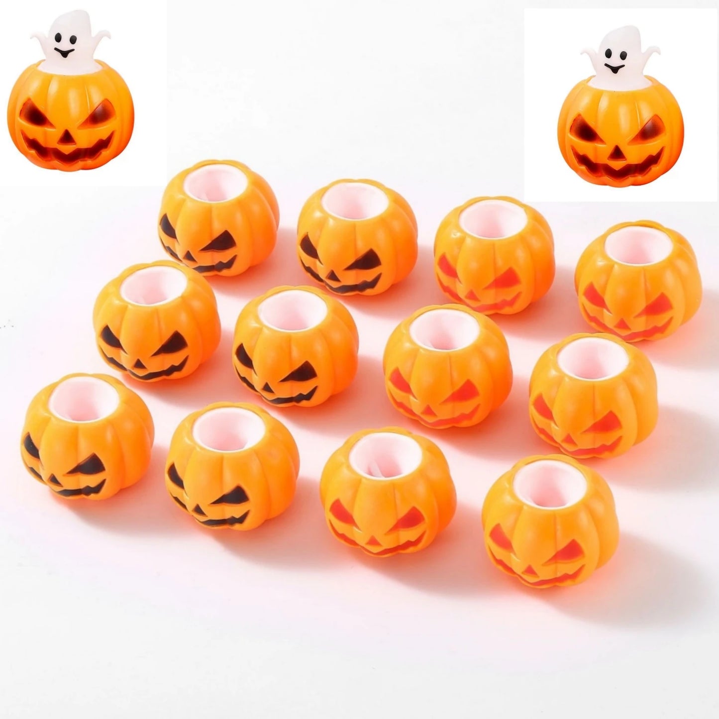 1/3/5/10 Pcs Halloween Funny Pumpkin Squeeze Ghosts for Halloween Prank Party Carnival Party Gift Souvenir Gift Box Stuffing