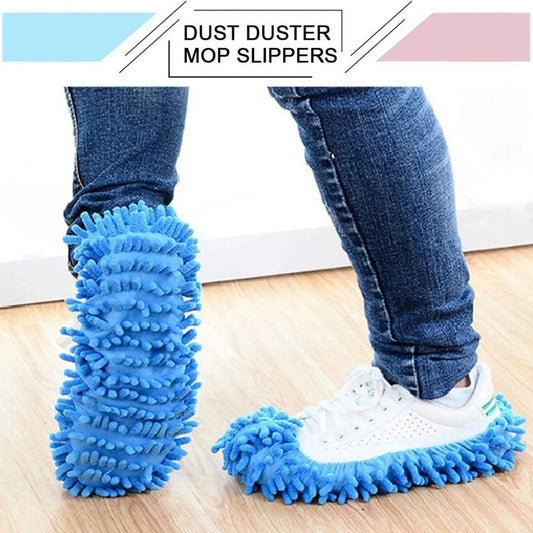 2 Pieces Of Chenille Mop Slippers Dust Removal Foot Socks Mop Cap Multifunctional Floor Cleaning Lazy Shoe Cover Dust Collector
