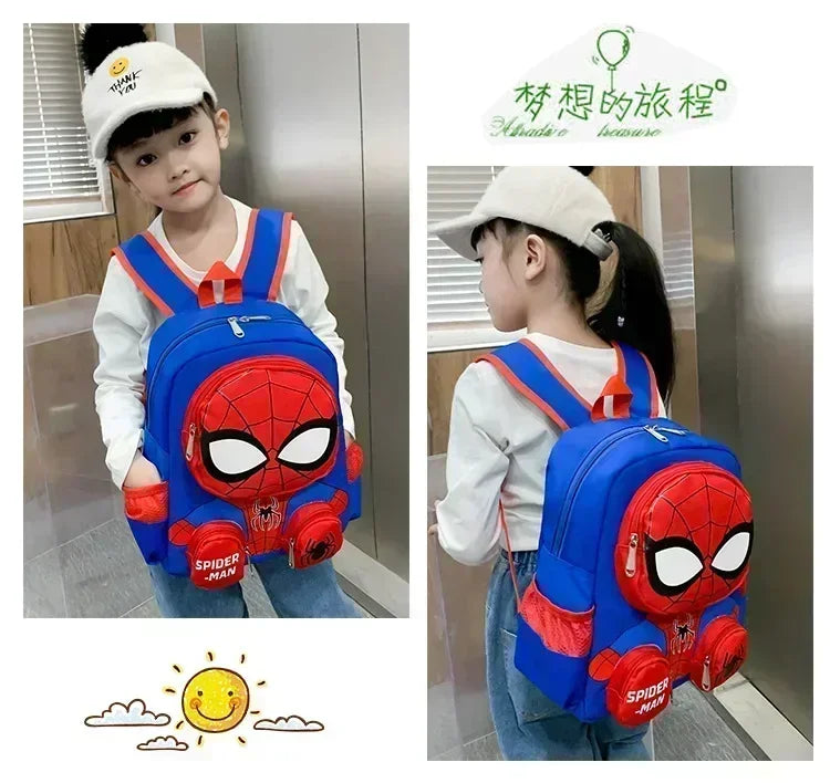 IN STOCK Cartoon Spiderman Backpack 3D Dimensional School Bag Kindergarten Shoulder Bag Student Back to School Christmas Gift
