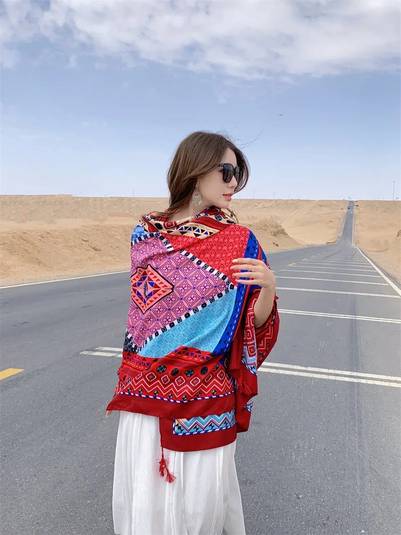 Travel Beach Sunscreen Scarves for Women Bikini Large Sarong Wrap Scarf Brazilian Swimsuit Bathing Cover-ups 17 Styles 90x180cm