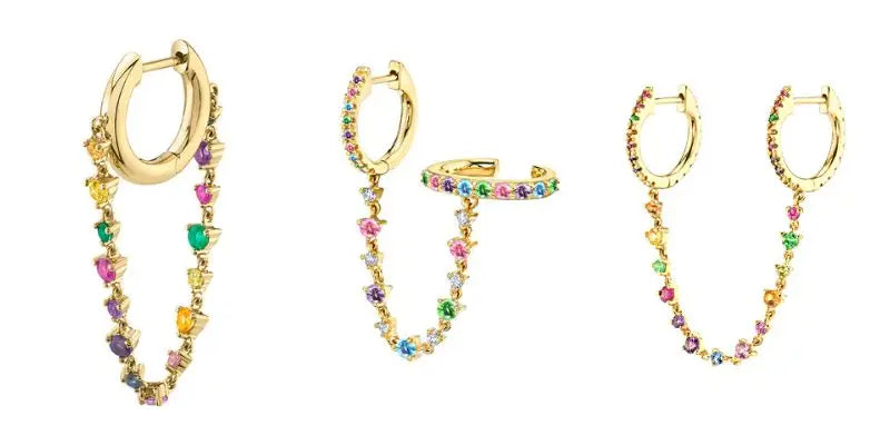 Colorful Crystal Earrings 925 Sterling Silver Ear Needle Stud Earrings for Women Cross Dangle Earrings Party Wedding Jewelry