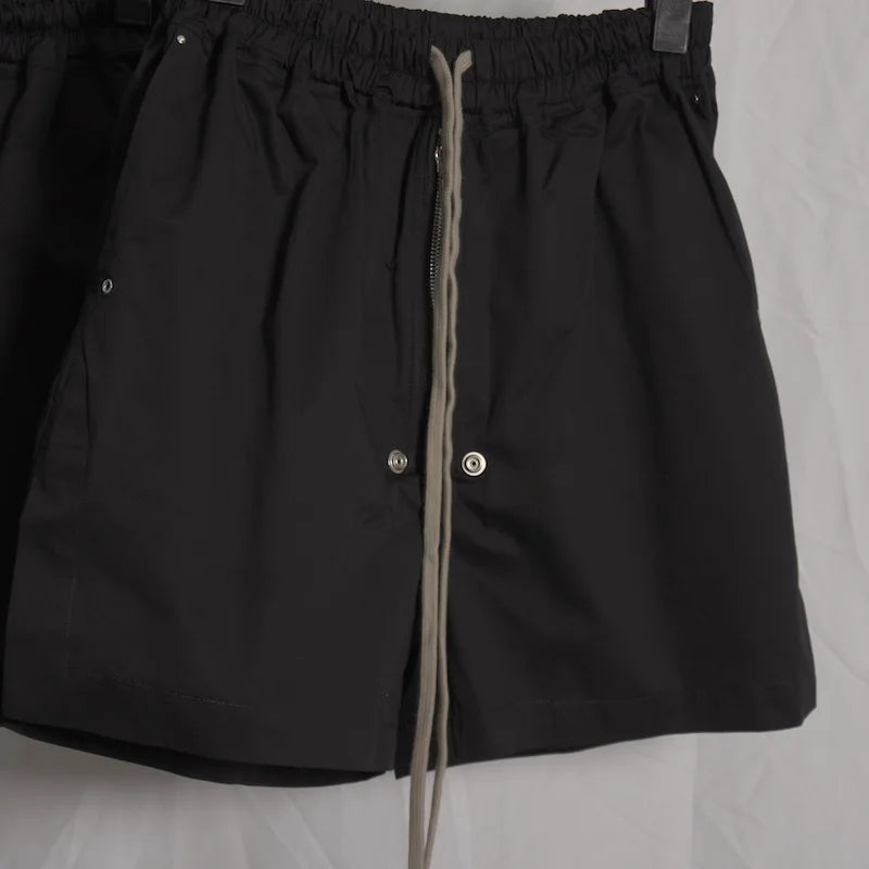 High Street Men's Pants Black Solid Casual Shorts for Man Cotton Zipper Design Men Trousers Techwear Men's Clothing
