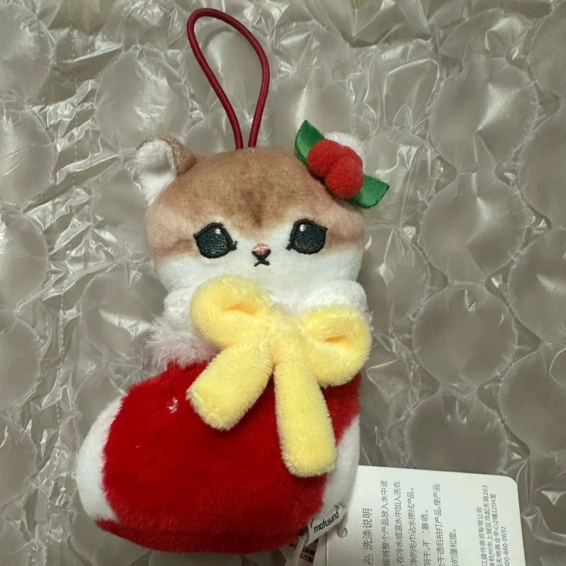 Christmas  Edition Cute Cartoon Cat Plush Toy Pendant Keychain Schoolbag Decoration Soft Comfortable Plush Toy Christmas Gift