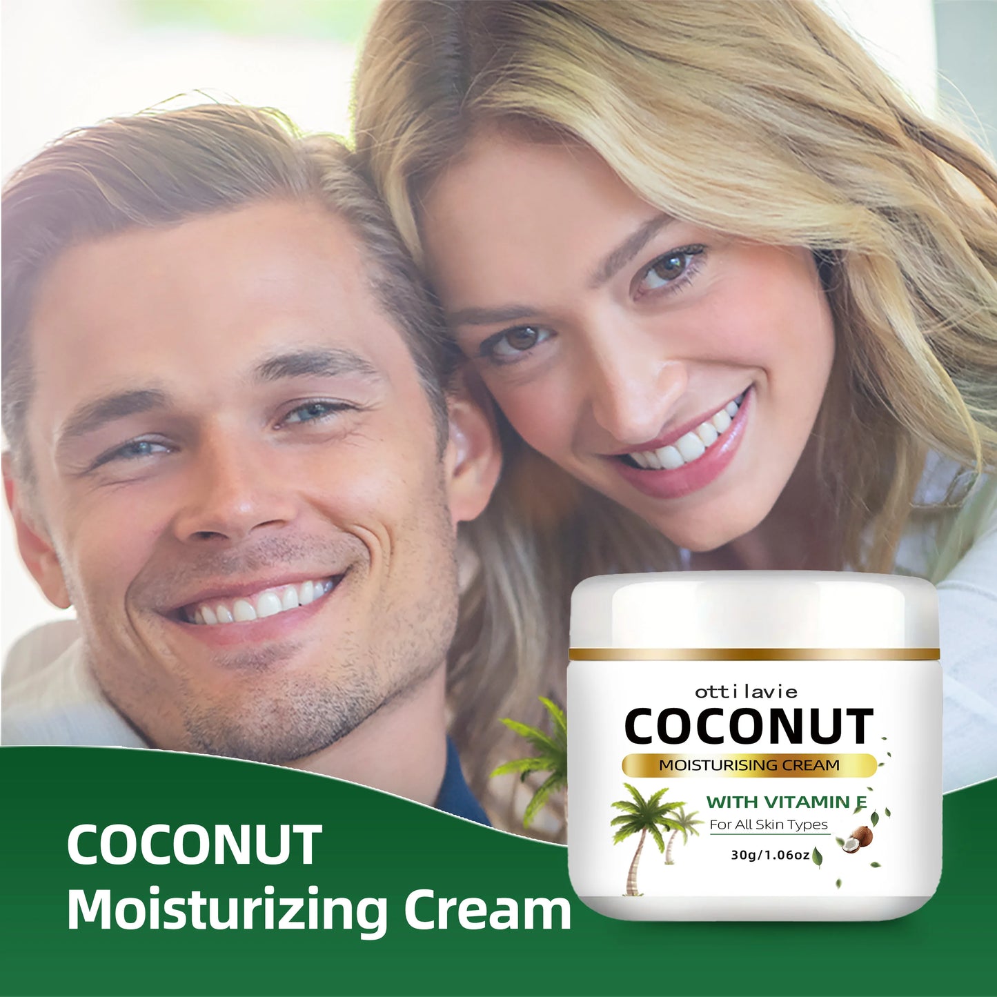 24-Hour Hydrating Coconut Cream with Vitamin E + Collagen | Hypoallergenic & All Skin Types | Nourishing Coconut Extract