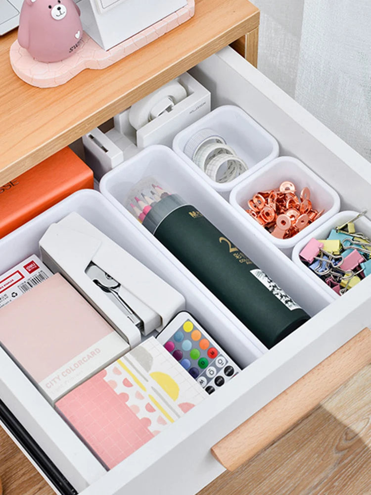 Storage Drawer Storage Box 8pc/set Make Up Organizer Box Kitchen Bathroom Storage Trays Closet  Cover Sundries Jewellery Holder