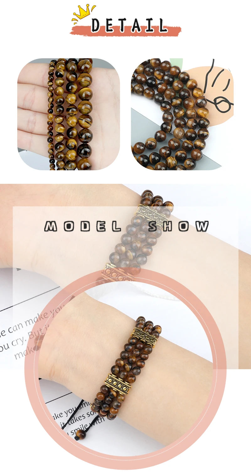 Natural Stone Beads Bracelet 4mm Malachite Black Lava Yoga Energy Hot Couple For Women Men Jewelry Braided Rope Knot Bangle Gift