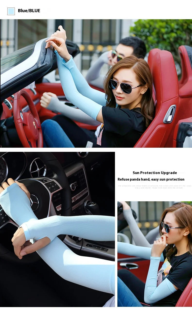 Ice Sleeves for Men and Women Summer Arm Protection Ice Silk Sun Protection Sleeve Cover Outdoor Ice Sleeves UV Protection Thin