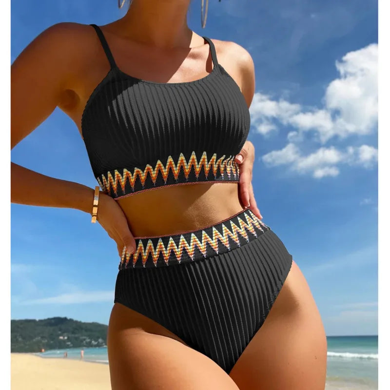 Sexy High Waist Bikinis 2025 Swimsuits Women's Swimwear Push Up Female Beach Swimming Wear Bathing Suits Bikini Set Pool Bather