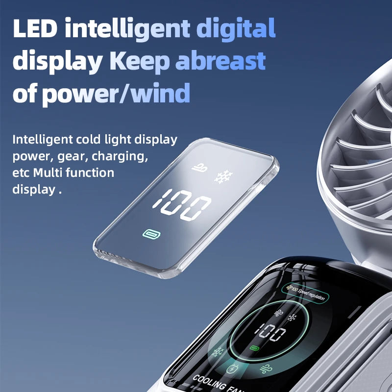 Ice Pack High-speed Fan Refrigeration Handheld Small Powerful Cooling Air Portable Usb Charging Outdoor Large Wind Fan