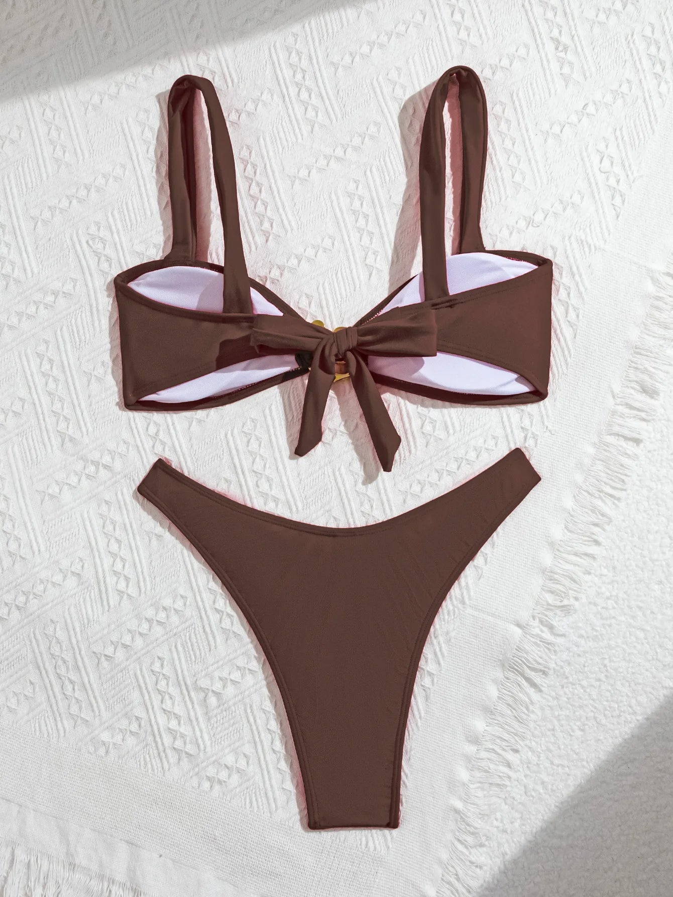 Sexy Bikini Swimwear Women 2025 Swimsuit Solid Bandeau Bikinis Sets 2 Piece Beach Bathing Suit Female Beachwear maillot de bain