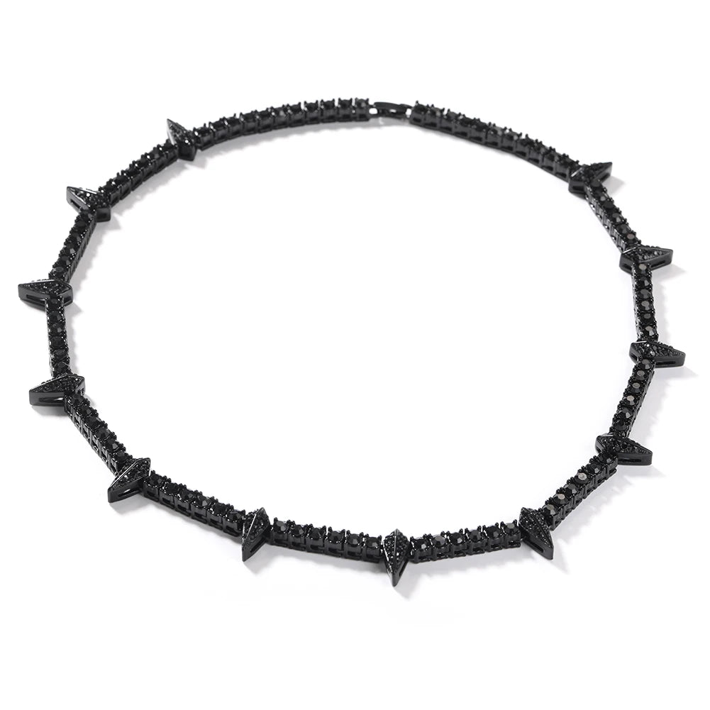 Uwin Black Panther Necklace Zinc Alloy Rhinestone Full Iced Out Personalized 5mm Tennis Chain For Men Christmas Gift