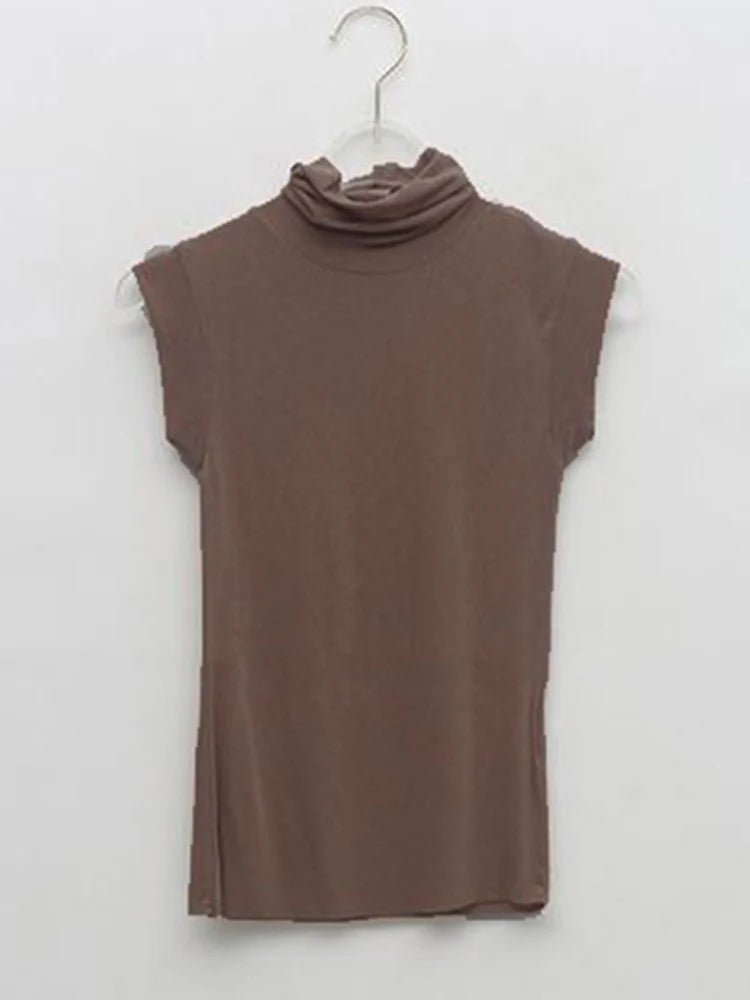 Summer New Modal Corset Tops To Wear Out Sleeveless Turtleneck Tops For Women Korean Casual White Tank Top Women Clothes