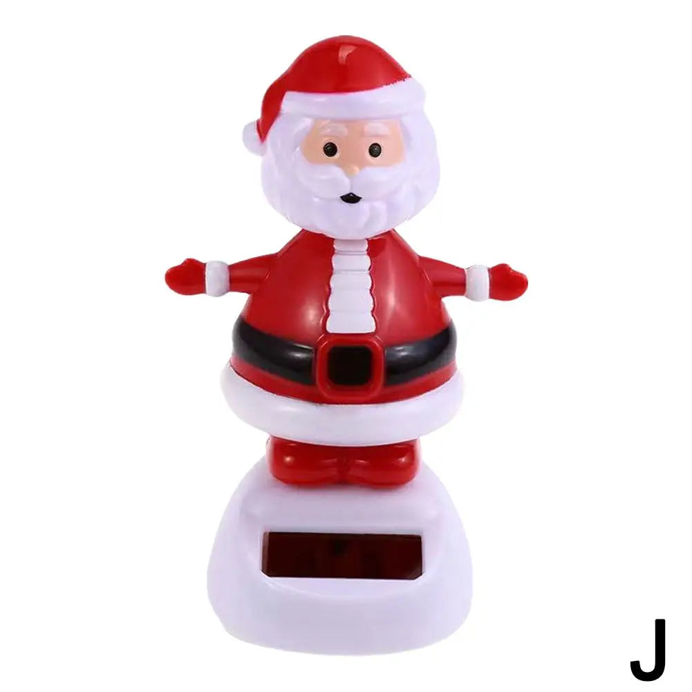 Christmas Car Decoration Solar Dancing Santa Claus Car Ornament Tree Elk Snowman Bobblehead Doll Merry Christmas Gift Accessory