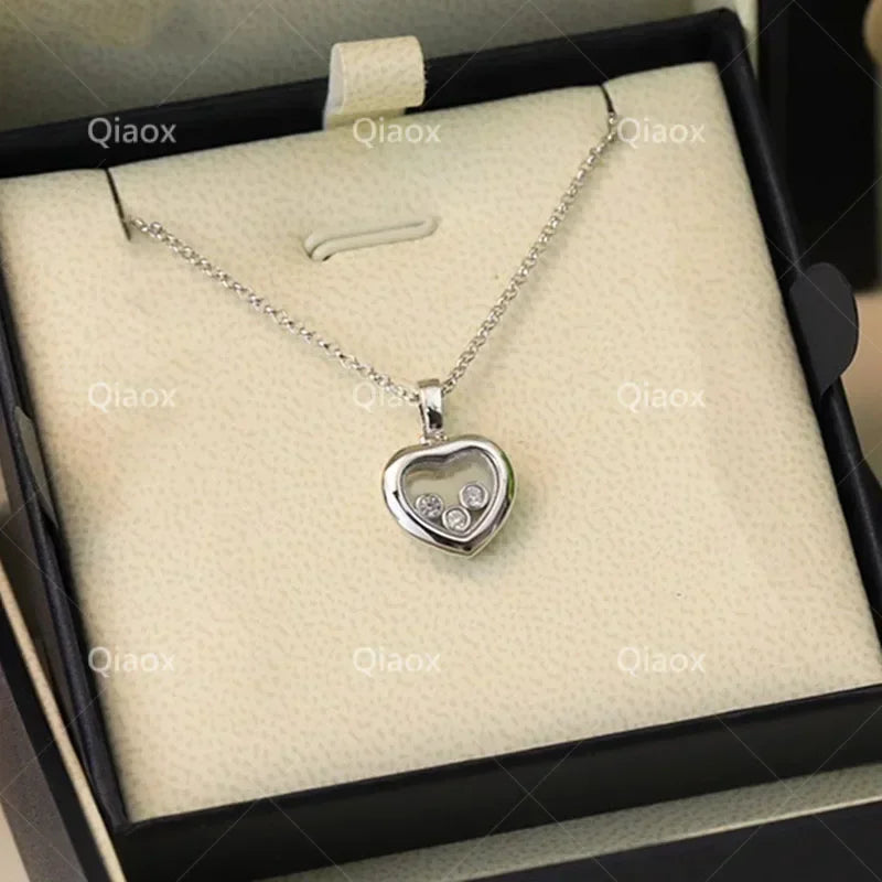 MXK 2025 Hot selling new 925 sterling silver heart-shaped necklace for women's fashion luxury brand jewelry party Christmas gift