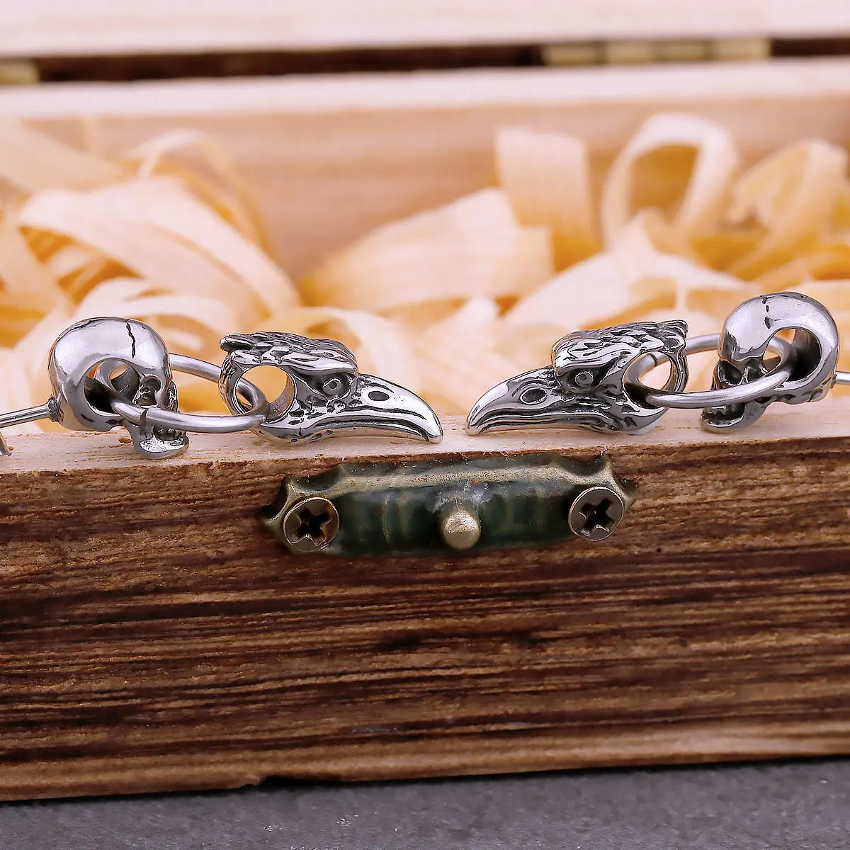 Vintage Eagle Head Skull Drop Earrings For Men Stainless Steel Hip Hop Punk Fashion Animal Earrings Party Gift Skeleton Jewelry