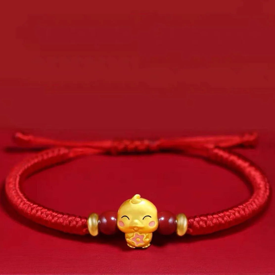 Lucky 12 Constellation Zodiac Sign Braided Animal Bracelet Men Women Red Rope Gold Color Beads Bracelet Bangle Gift Jewelry