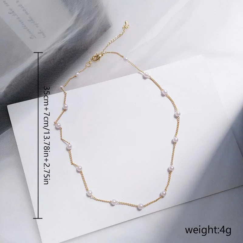 Fashion Imitation Pearl Rhinestone Necklace Stainless Steel Extra Long Drawstring Snake Tassel Metal Chain Women's Jewelry Gifts
