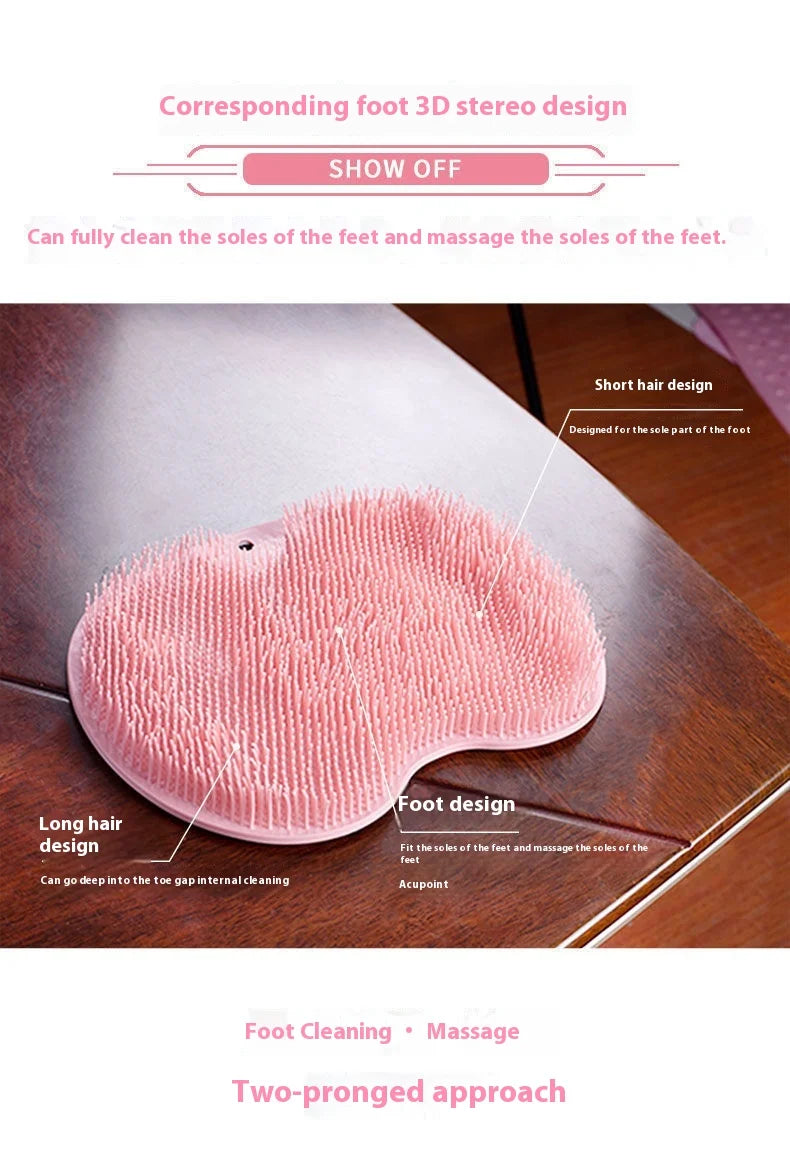 Rubbing Foot Pads, Silicone Foot Massaging Tools, Bathroom Foot Massage Pads, Bathing Foot Brushes, Lazy People Bathing Back Mas
