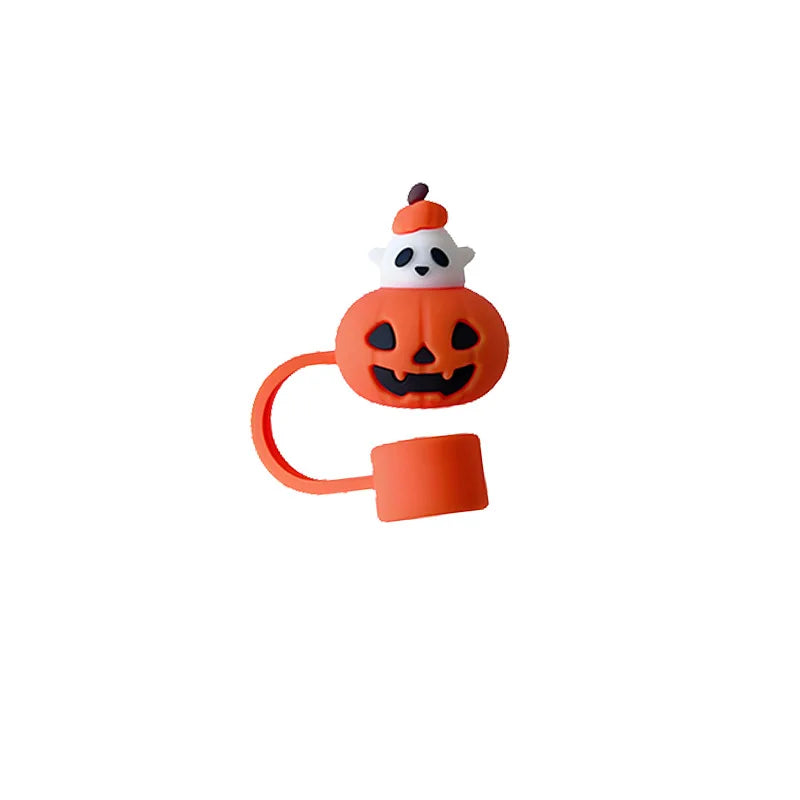 10mm Halloween Straw Dust Cover For Stanley Pumpkin Spider Series Halloween Straw Hat Creative Festival Cup Decor Accessories