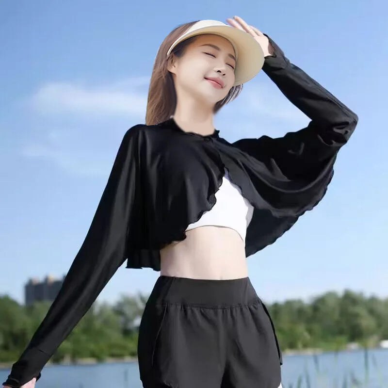 New sun protection shawl for women thin sun protection against UV cycling outdoor long-sleeved sun protection clothes