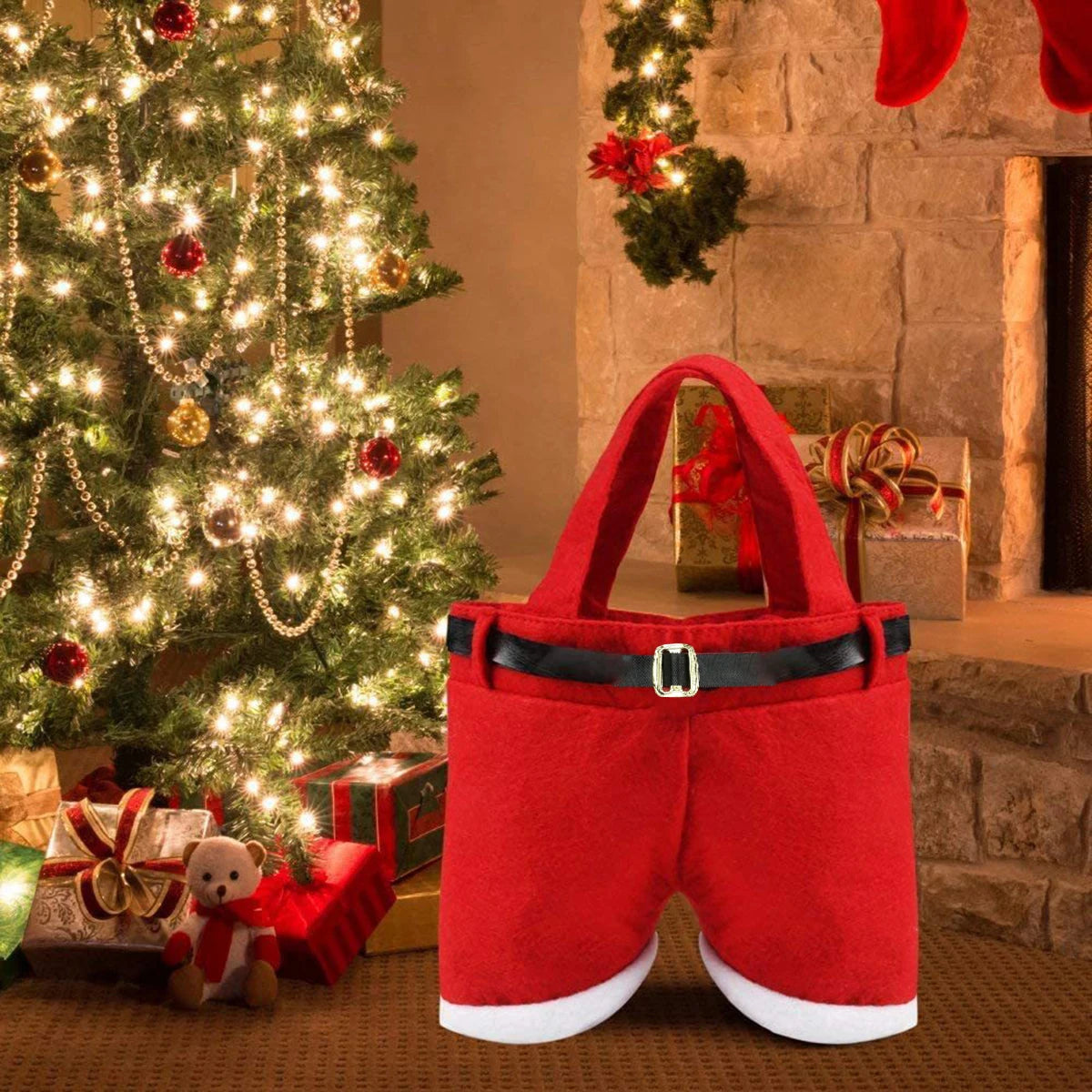 6-pack Santa shorts gift bag, cute Christmas gift bag