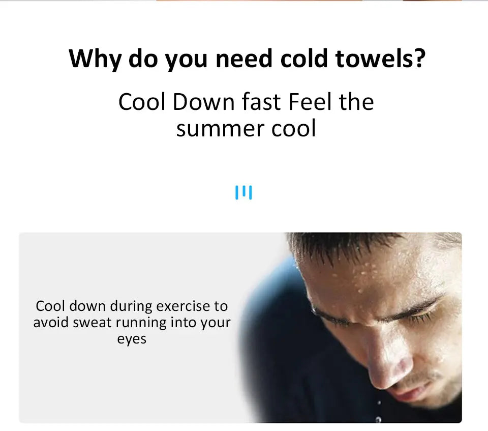 Portable Sport Towel with Mini Silicon Gel Set Cold Towel Breathable Fitness Sport Gym Running Outdoor Quick Dry Cooling Towel