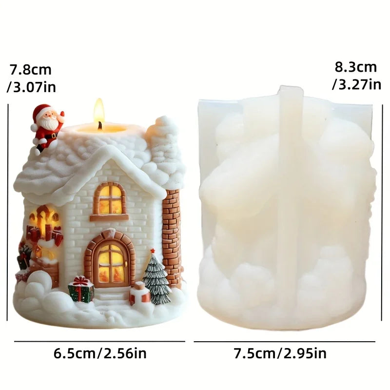 Santa Spherical Scented Candle Silicone Mold Wear Hat Santa Spherical Resin Mould Santa Relief Plaster Molds Christmas Gift