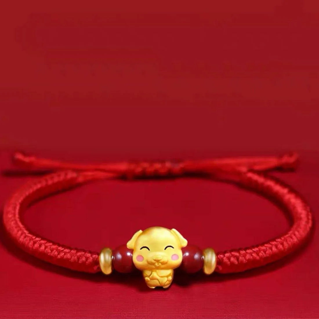 Lucky 12 Constellation Zodiac Sign Braided Animal Bracelet Men Women Red Rope Gold Color Beads Bracelet Bangle Gift Jewelry