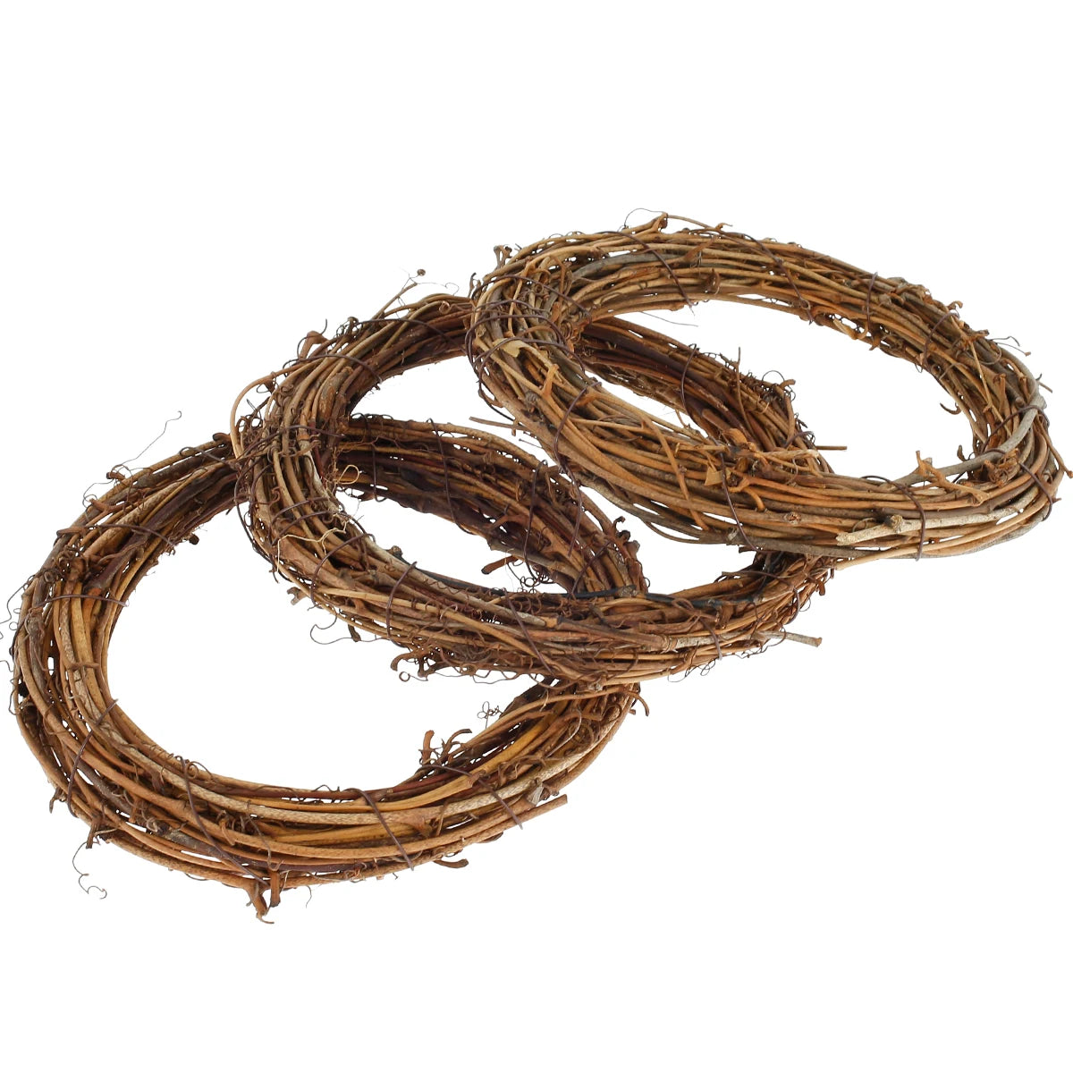 3/5Pcs Round Natural Rattan Wreath Stem Branch Ring Garland Wedding Birthday Party Decor Supplies Christmas Gift 15//20/25/35cm