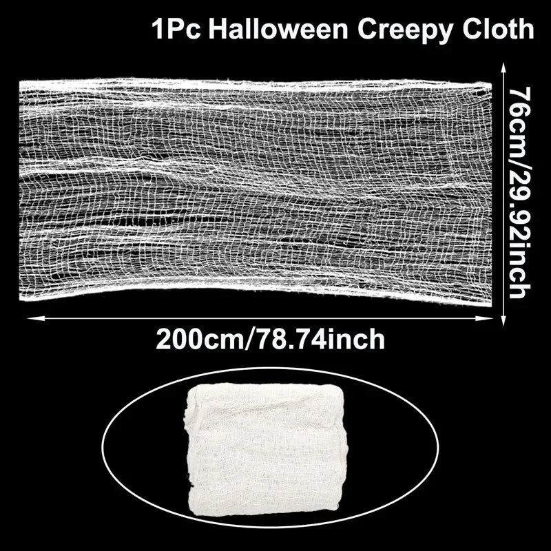 Halloween Creepy Cloth, White Spooky Gauze for Outdoor Hanging Haunted House Party Walls Doorway Entryways Indoor, Party Decor