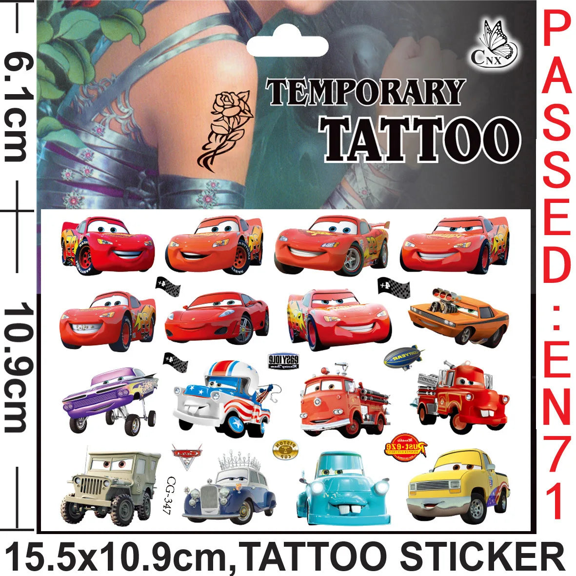 Pixar Cars Tattoo Stickers Waterproof Cute Sticker Anime Birthday Party Supplies Decoration for Kids Reward Toy Christmas Gift