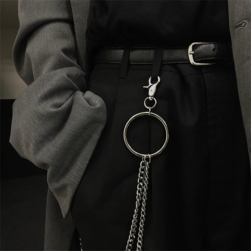Punk Multilayer Cuban Chain Waist Chain Rock Hip Hop Men Body Chain Pants Ornaments Hip Hop Jewelry Men Accessories