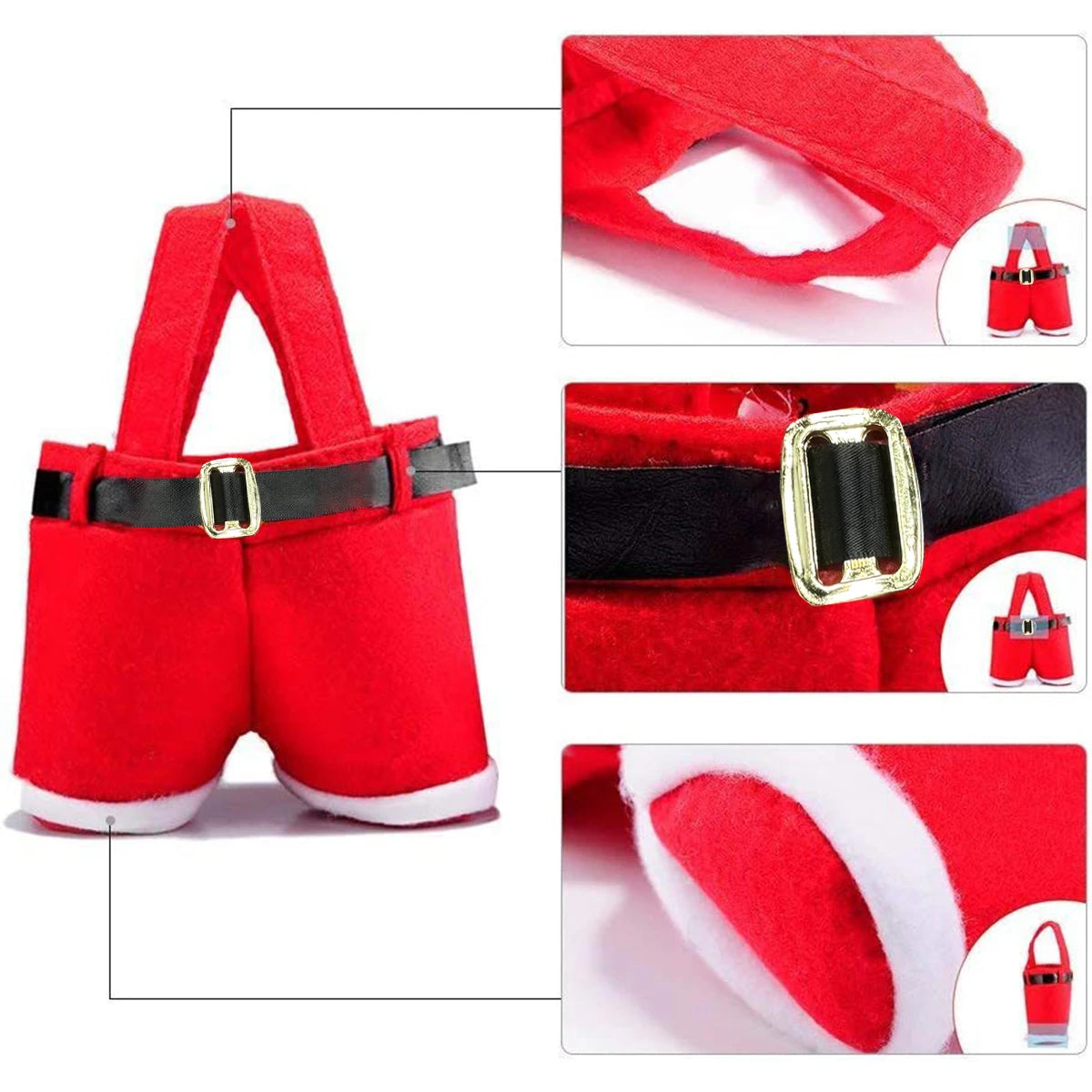 6-pack Santa shorts gift bag, cute Christmas gift bag