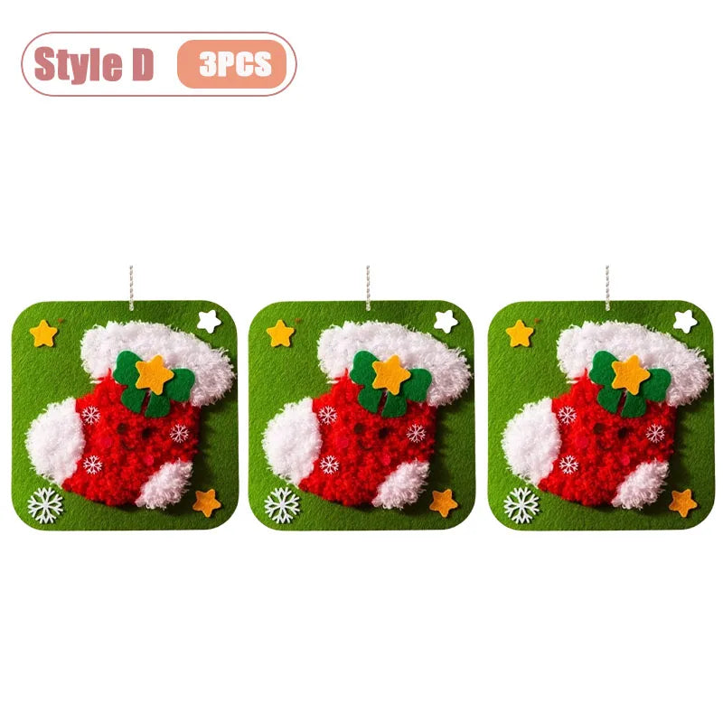 1-10PCS Christmas Gift DIY Felt Sewing Kit for Kid Handicraft Activity Preschool Toy Thread Painting Educational Craft Materials