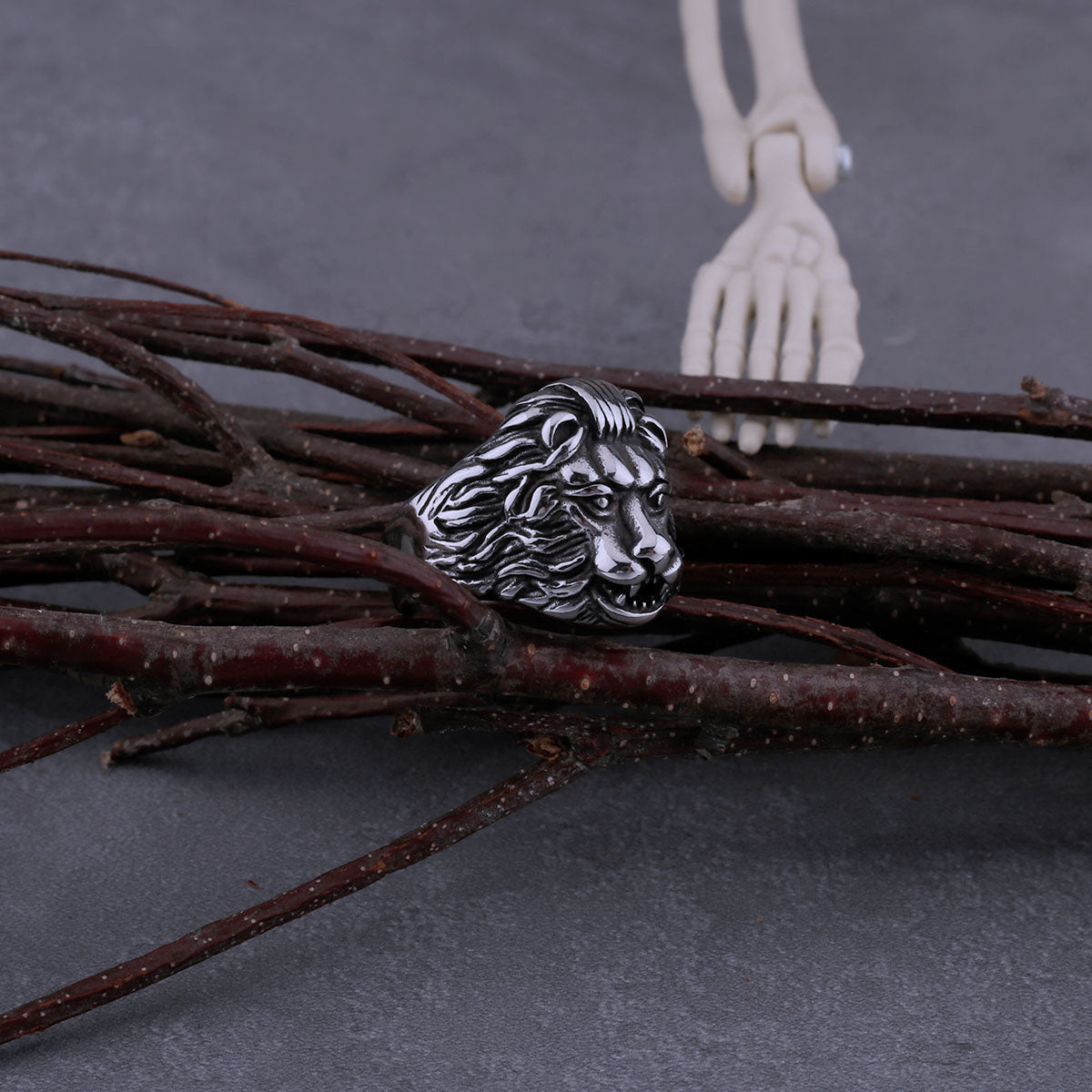 316L Stainless Steel Retro Domineering Lion Ring Men's Fashion Hip Hop Biker Animal Ring Jewelry Holiday Party Gift Dropshipping