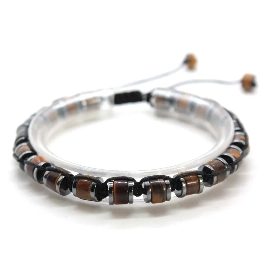 Handmade Braided Crystal Stone Bracelets For Couple Natural Amethyst Tourmaline Rope Macrame Adjustable Women Bracelet Jewelry