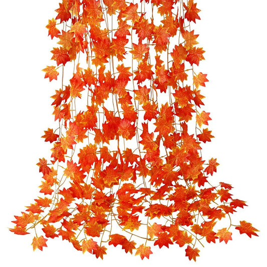 5/10Pcs 230CM Autumn Artificial Maple Leaves Vine Fake Plant Leaf for Home Decor Garden Halloween Decoration Outdoor Ornament