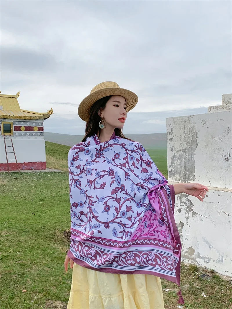 Travel Beach Sunscreen Scarves for Women Bikini Large Sarong Wrap Scarf Brazilian Swimsuit Bathing Cover-ups 17 Styles 90x180cm