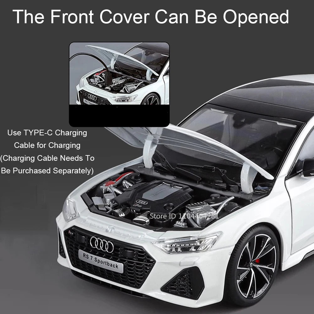 1:18 RS7 Range Rover Alloy Car Model Diecast Toy Sound Light 6 Doors Opened Shock Absorption Miniature Vehice Kid Christmas Gift