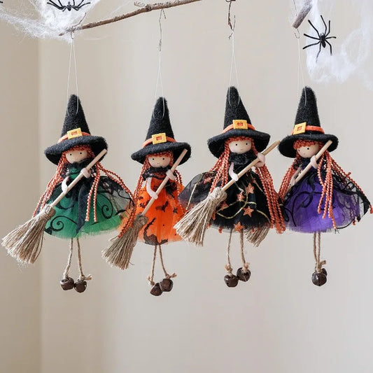 Cute Halloween Witch Pendant Halloween Decoration Home Decor Pumpkin Ghost Witch Hanging Pendant Halloween Creative Gift