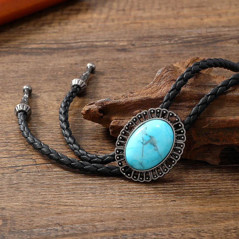 Golden Ties for Men American Cowboy Garment Accessory Tie Adjustable Bull Head Western Cowboy Bolo Tie Pendant Necklace