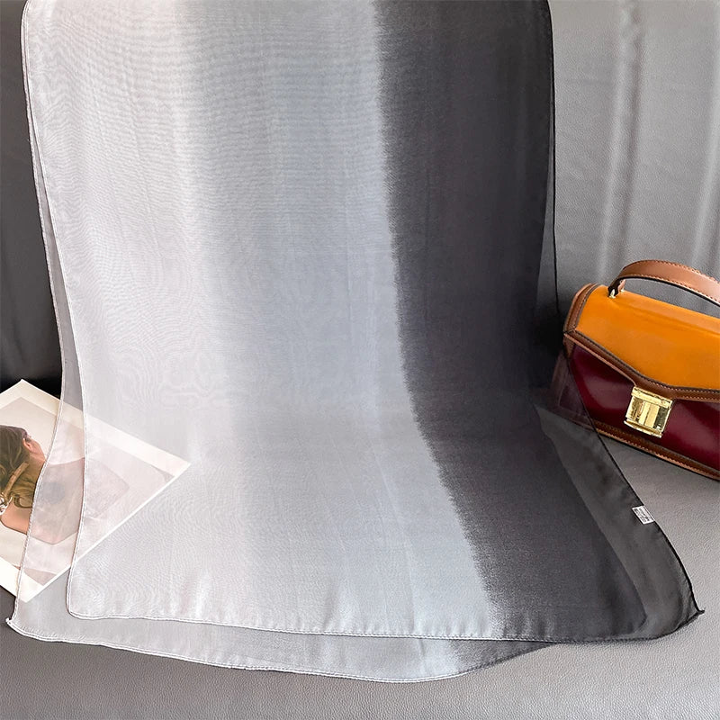 50*160CM Fashion Women Chiffon Gradient Scarf Shawl Luxury Elegant Lady Versatile Sun Protection Decorate Scarves Headscarf