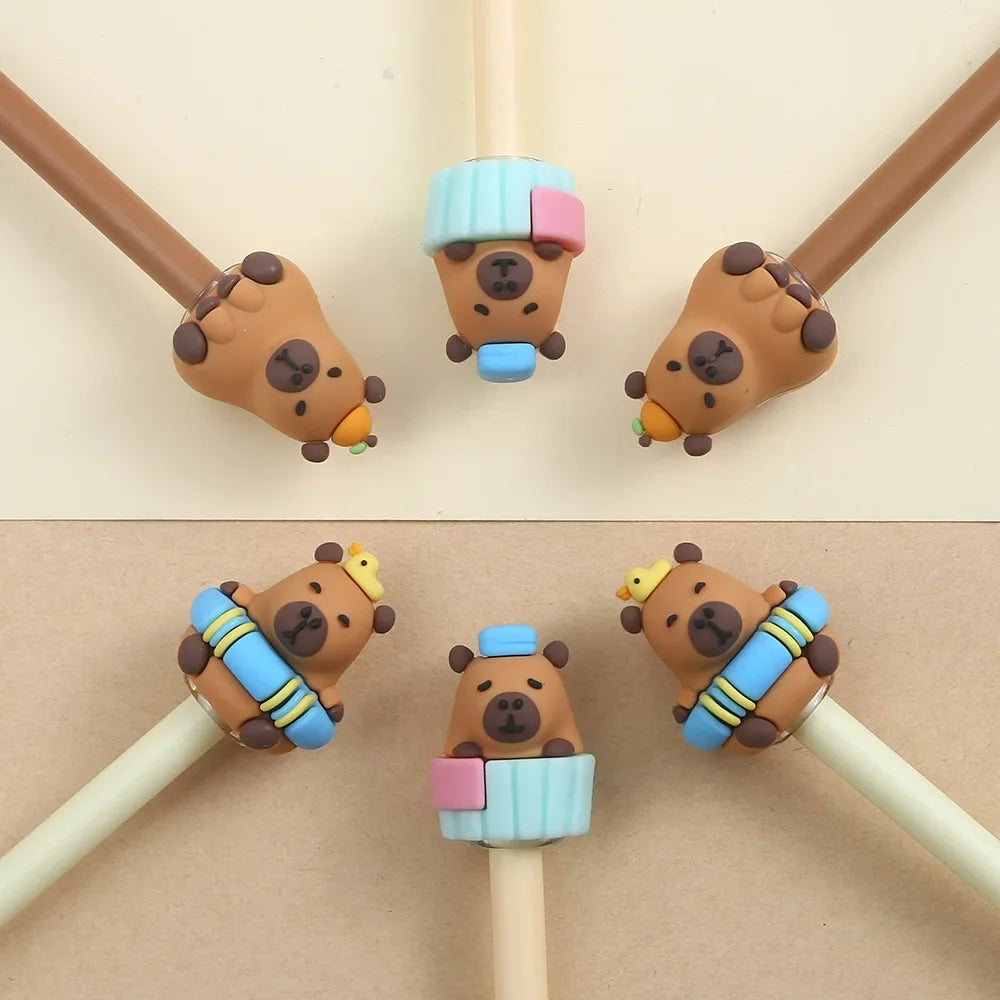 0.5mm Kawaii Capybara Gel Pens Signature Pen Cute Cartoon Student School Office Writing Supplies Gift Stationery Art Deco Pens