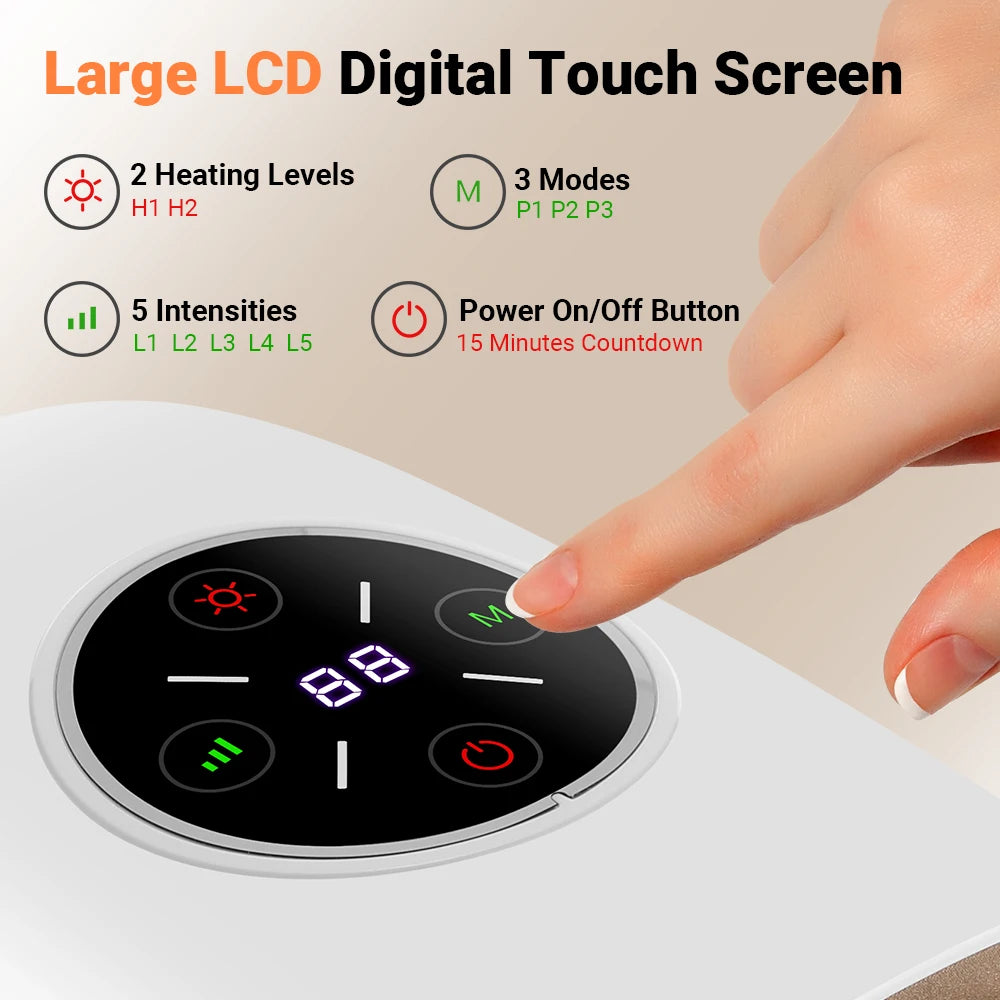 Electric Hand Massager with Air Compression Heat Cordless Palm Finger Massage Machine for Arthritis Finger Numbness Pain Relieve