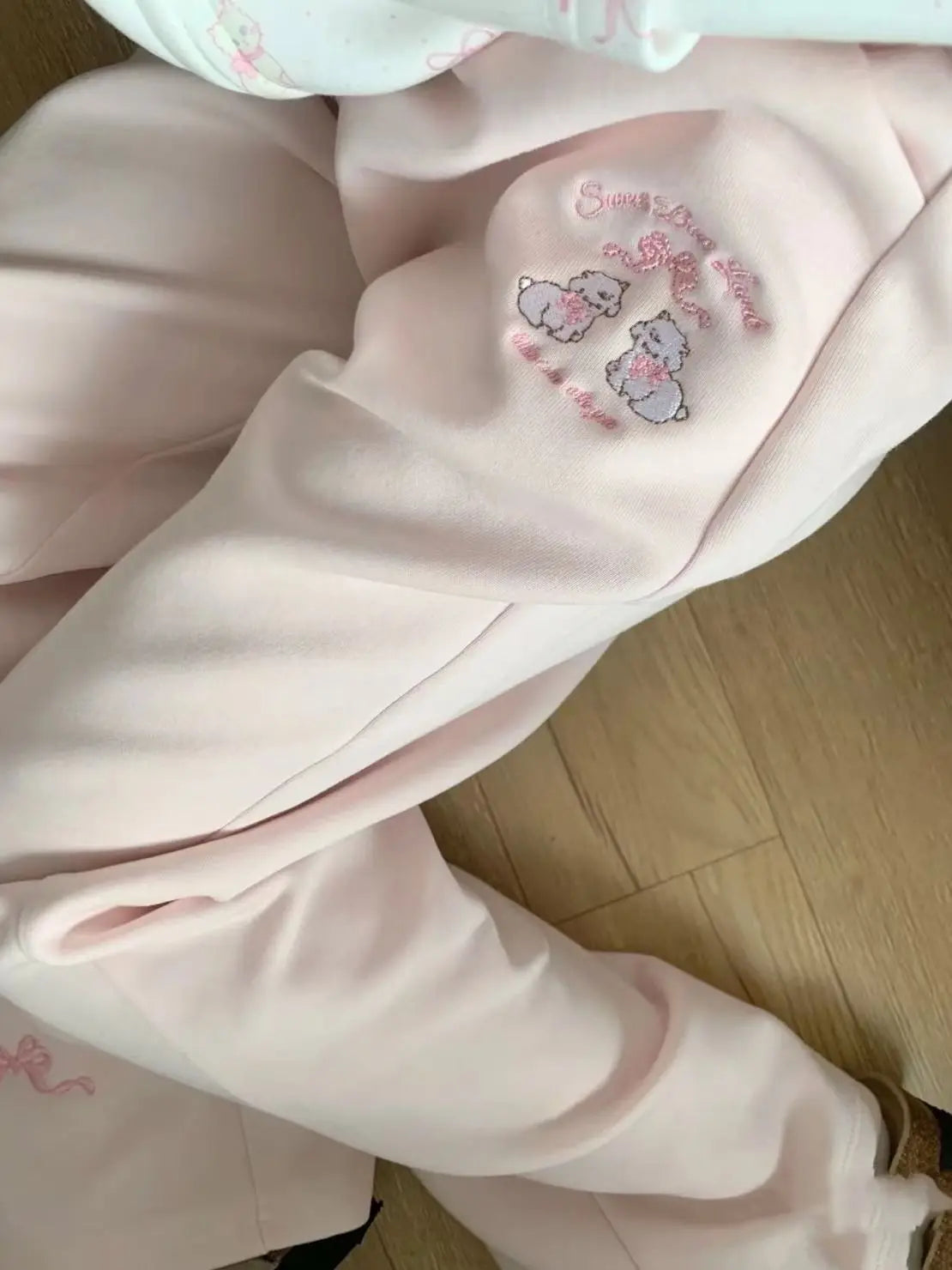 Sweet Girl Cute Straight Pants Spring New Casual All Match Sports Sweatpants Elastic Waist Cartoon Y2k Aesthetic Women Pants