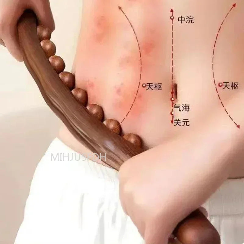 20/8 Beads Gua Sha Massage Stick Back Massage Tendons Wood Scraping Stick Point Treatment Gus A Sha Tool Muscle Relaxing