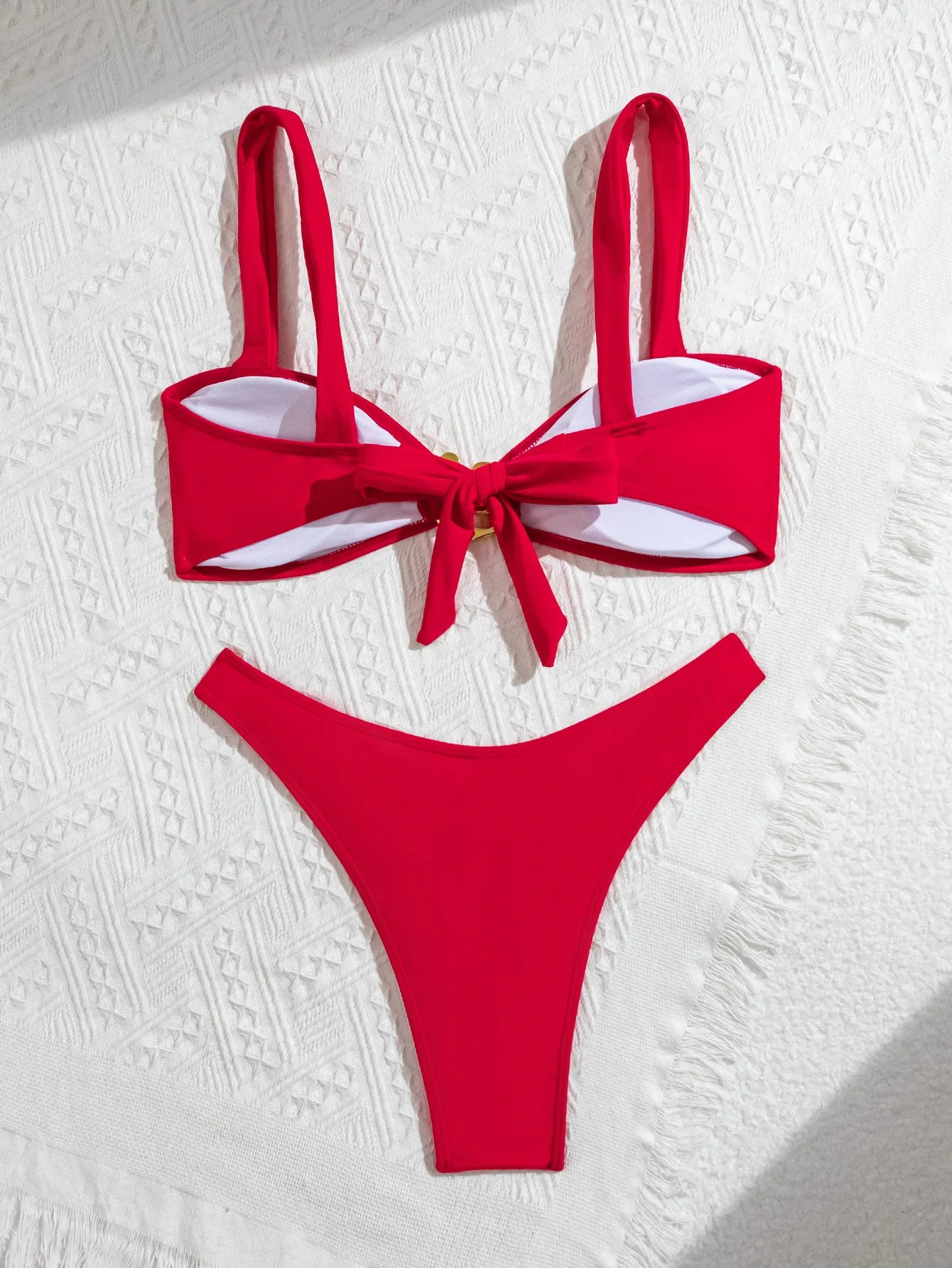 Sexy Bikini Swimwear Women 2025 Swimsuit Solid Bandeau Bikinis Sets 2 Piece Beach Bathing Suit Female Beachwear maillot de bain