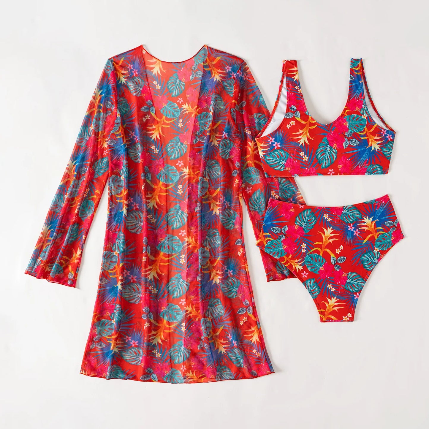2025 Sexy Floral Bikinis Female Swimsuits Women's Three-Piece High Waist Swimwear Beach Swimming Wear Bathing Suits Pool Bather