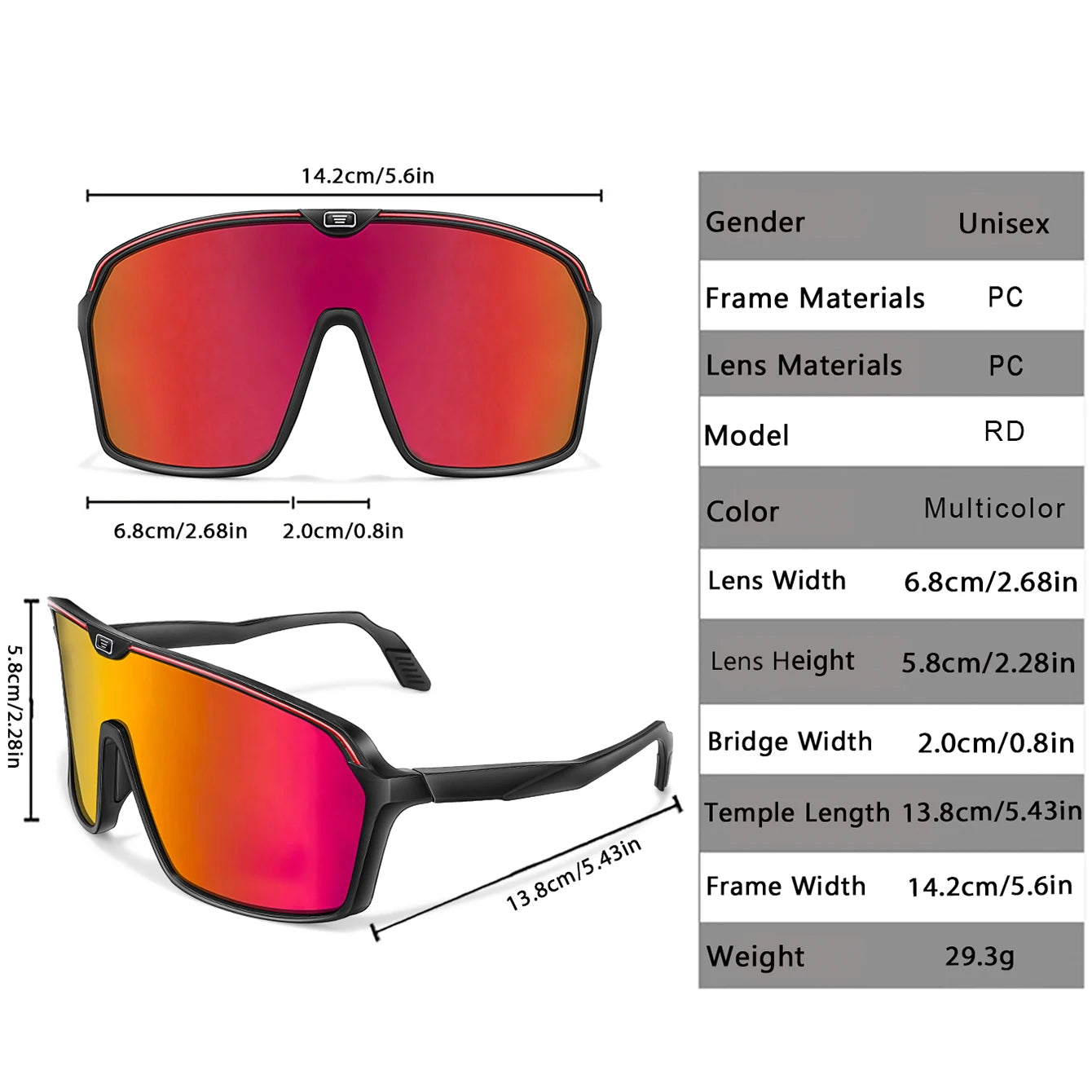 Large Frame Fishing SunGlasses for Men Women Outdoor Sports Windproof Cycling Camping Hiking Driving  Eyewear UV400